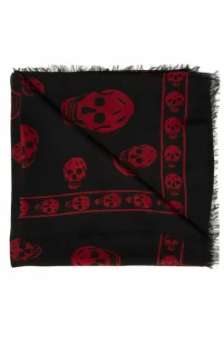 Alexander McQueen CZARNY Szal z logo