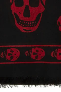 Alexander McQueen CZARNY Szal z logo