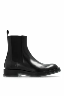 Alexander McQueen CZARNY Skórzane sztyblety
