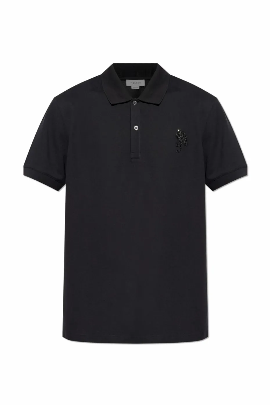 Alexander McQueen CZARNY Polo z połyskująca aplikacją