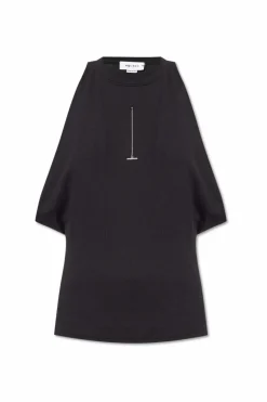 Alexander McQueen CZARNY Top z okrągłym dekoltem