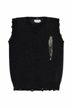 Alexander McQueen CZARNY Kamizelka z aplikacją