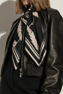 Alexander McQueen CZARNY Jedwabny szal