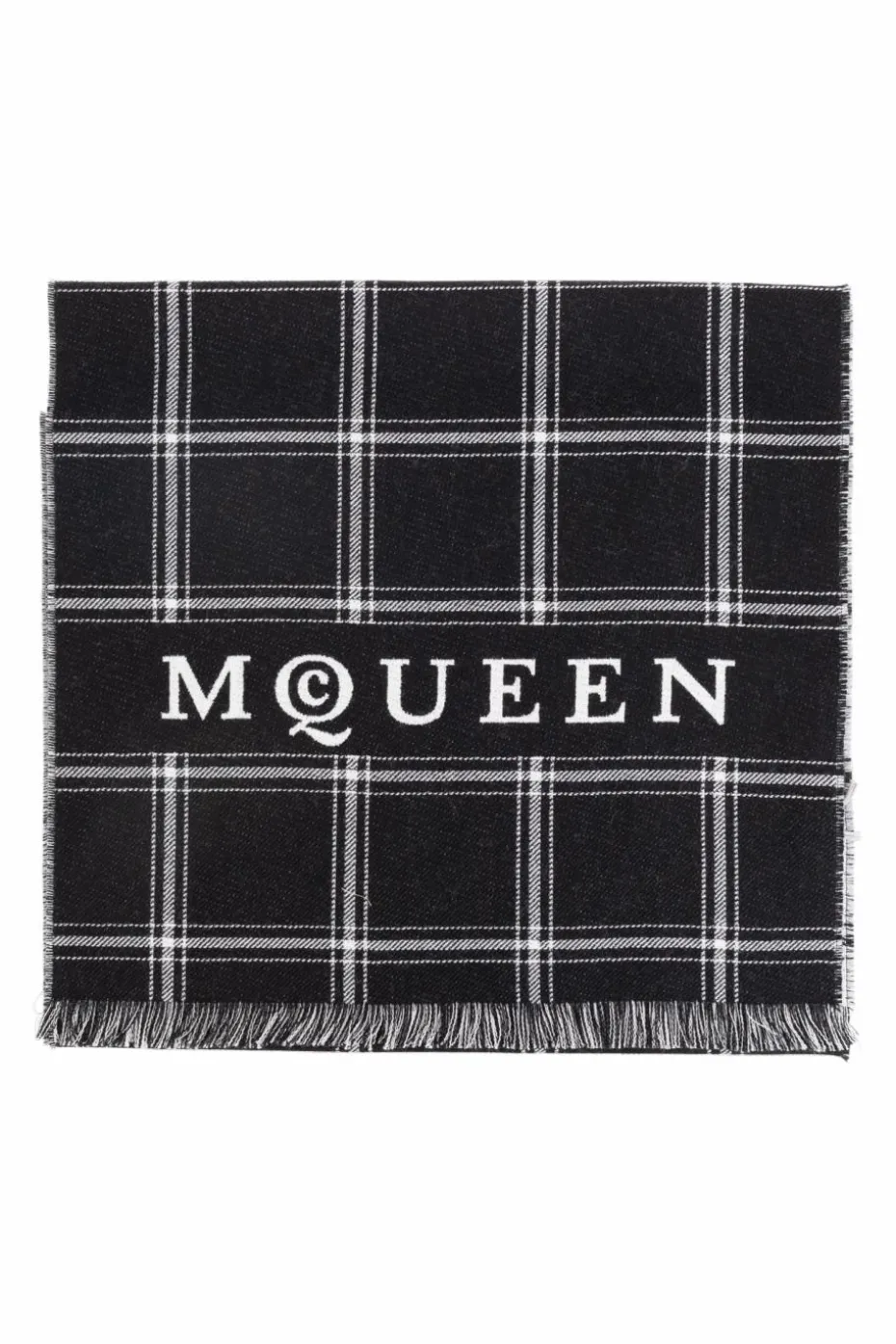 Alexander McQueen CZARNY Wełniany szal