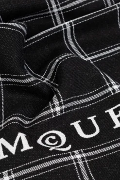 Alexander McQueen CZARNY Wełniany szal
