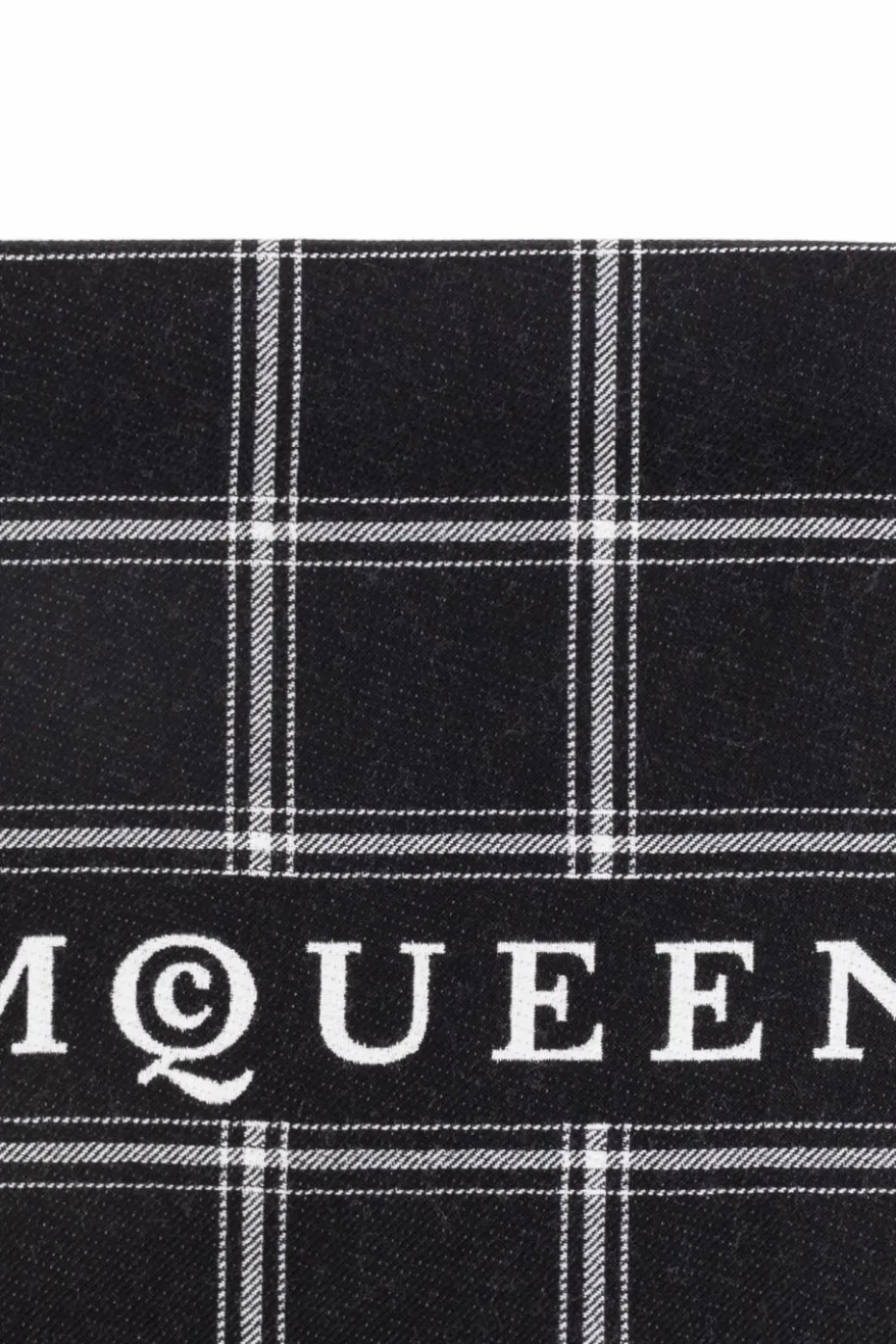Alexander McQueen CZARNY Wełniany szal