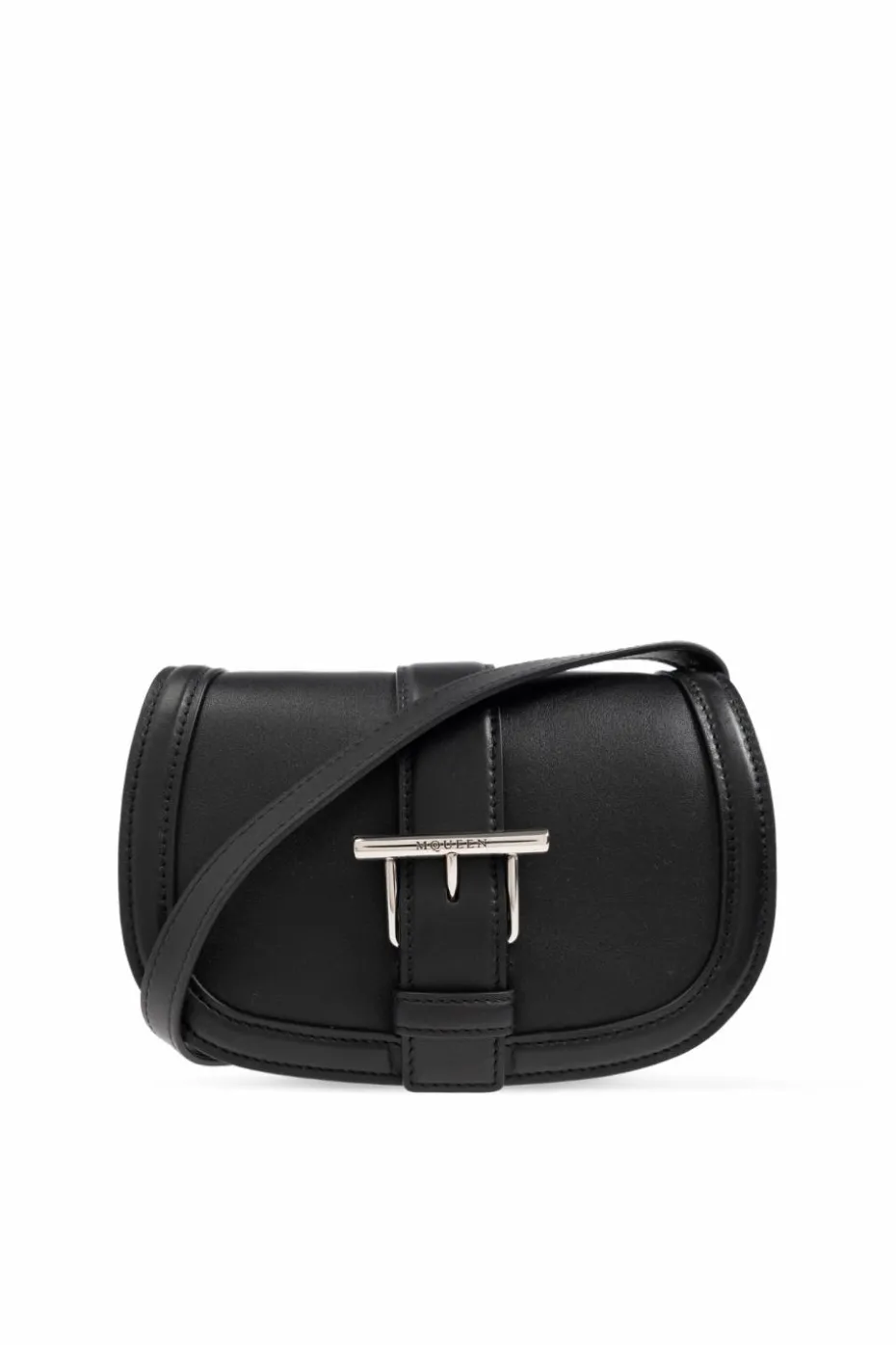 Alexander McQueen CZARNY Skórzana torba `Mini T-Bar Satchel`