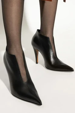 Alexander McQueen CZARNY Skórzane buty na obcasie
