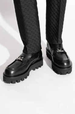 Alexander McQueen CZARNY Buty typu `loafers` na platformie