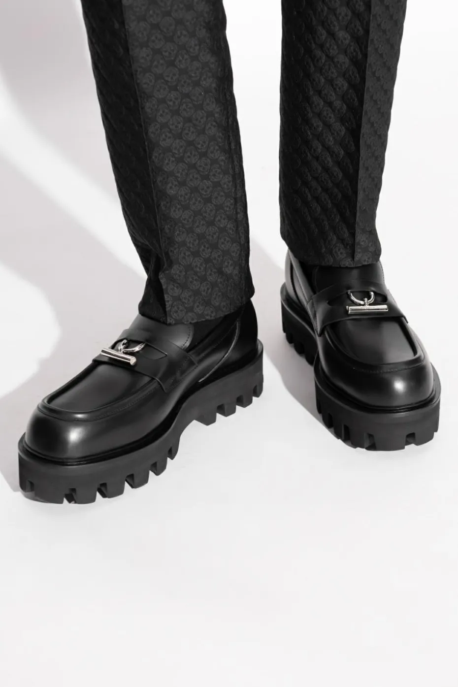Alexander McQueen CZARNY Buty typu `loafers` na platformie