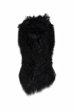 Alexander McQueen CZARNY Futrzana kamizelka
