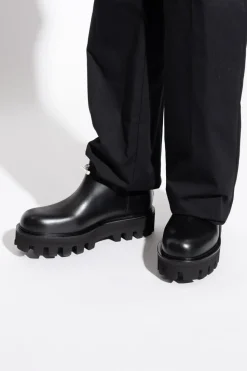 Alexander McQueen CZARNY Skórzane buty na platformie