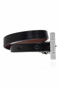Alexander McQueen CZARNY Skórzana bransoleta