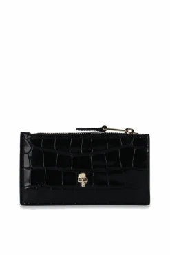 Alexander McQueen CZARNY Etui na karty z motywem czaszki