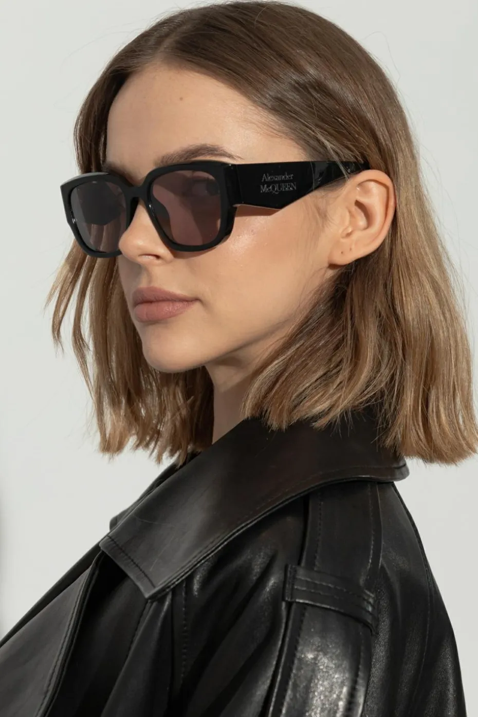 Alexander McQueen CZARNY Okulary przeciwsłoneczne