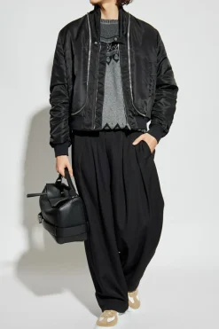 Alexander McQueen CZARNY Kurtka typu `bomberka`