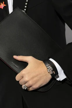 Alexander McQueen CZARNY Skórzana bransoleta