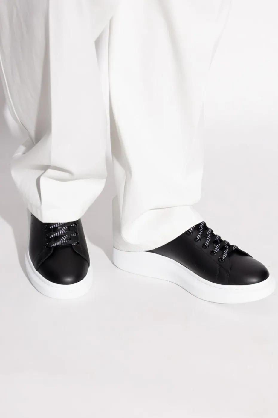 Alexander McQueen CZARNY Skórzane buty sportowe