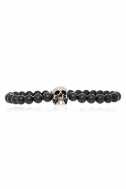 Alexander McQueen CZARNY Bransoleta z obsydianu