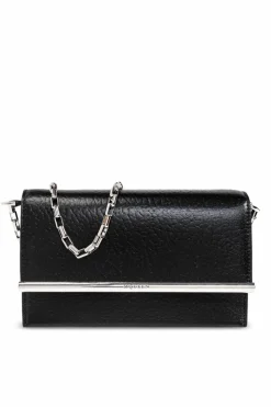 Alexander McQueen CZARNY Skórzana kopertówka `T-Bar Mini`