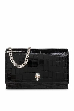 Alexander McQueen CZARNY Skórzana kopertówka ‘Small Skull’