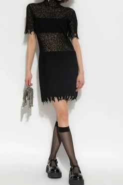 Alexander McQueen CZARNY Koronkowa sukienka