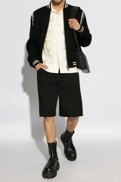 Alexander McQueen CZARNY Wełniane szorty
