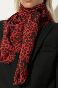 Alexander McQueen CZERWONY Wełniana chusta