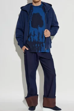 Alexander McQueen GRANATOWY Bluza z kapturem