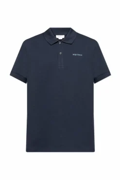 Alexander McQueen GRANATOWY Polo z wyszytym logo