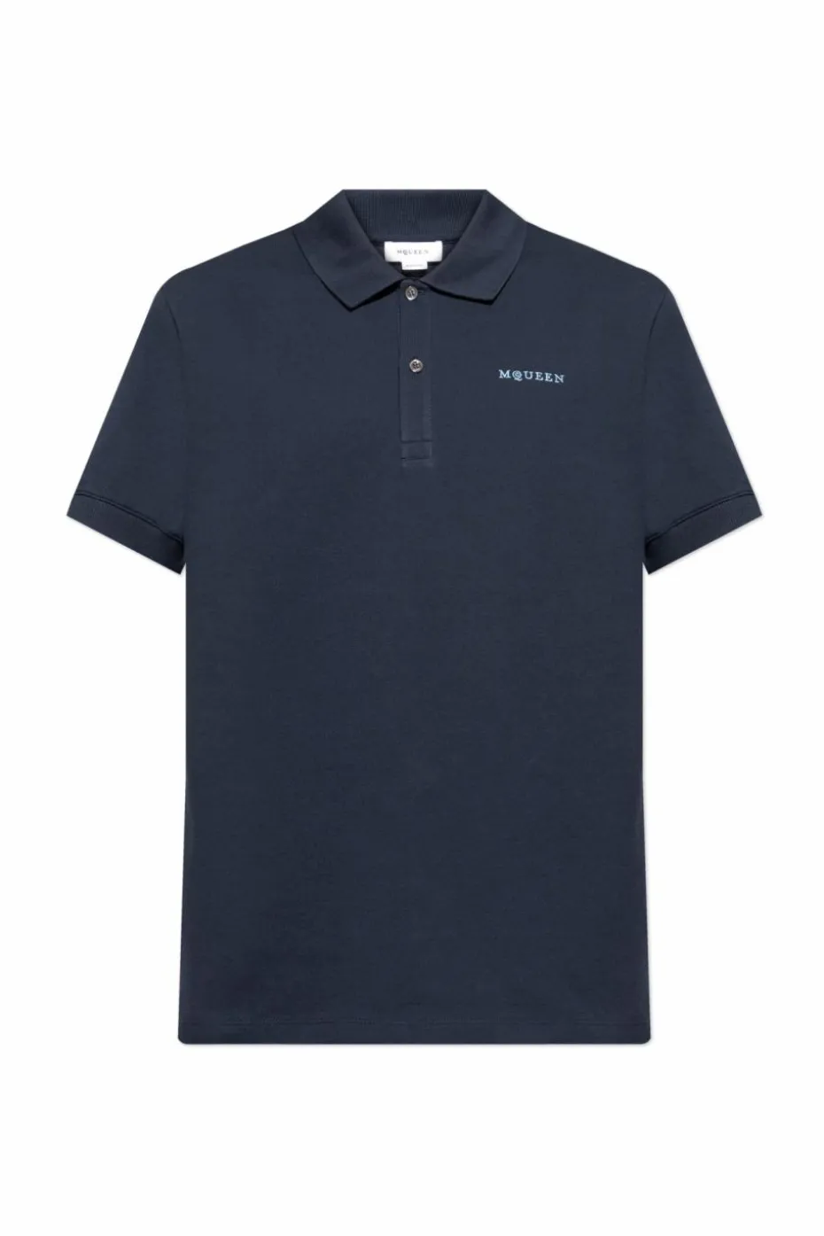Alexander McQueen GRANATOWY Polo z wyszytym logo