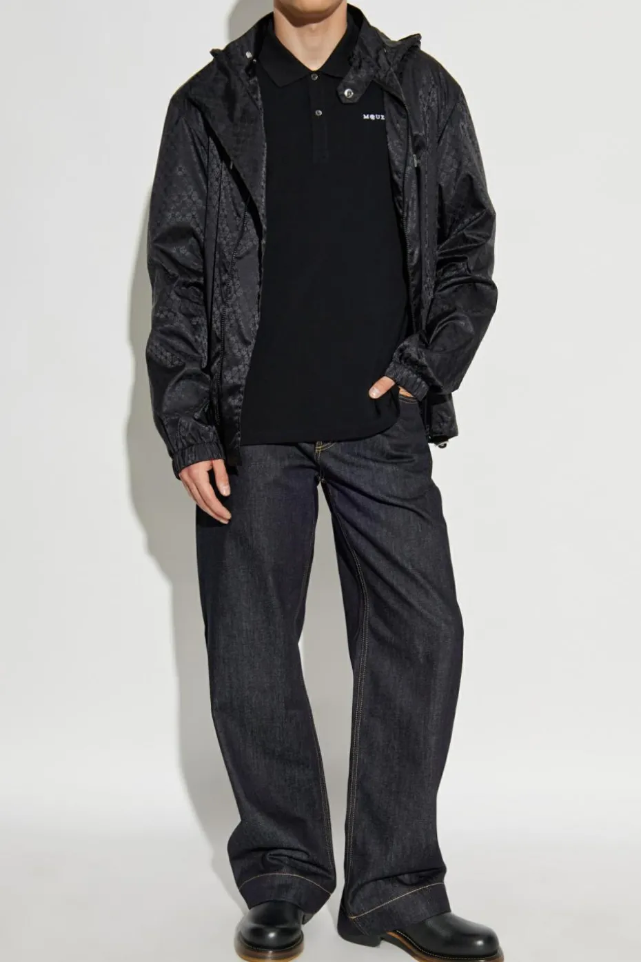 Alexander McQueen GRANATOWY Jeansy z nogawkami o prostym kroju
