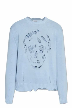 Alexander McQueen jasnoniebieski Bawełniany sweter