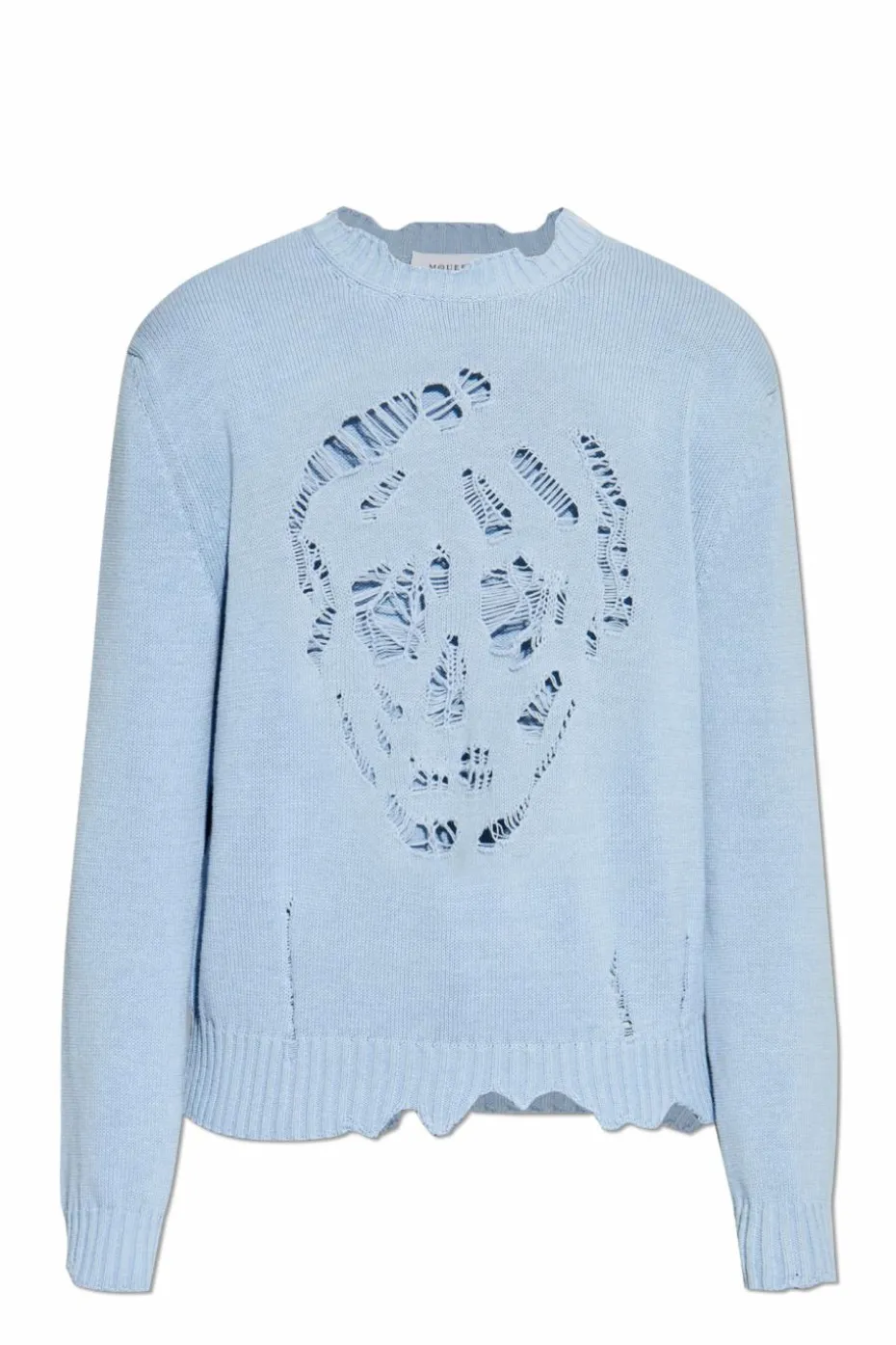 Alexander McQueen jasnoniebieski Bawełniany sweter
