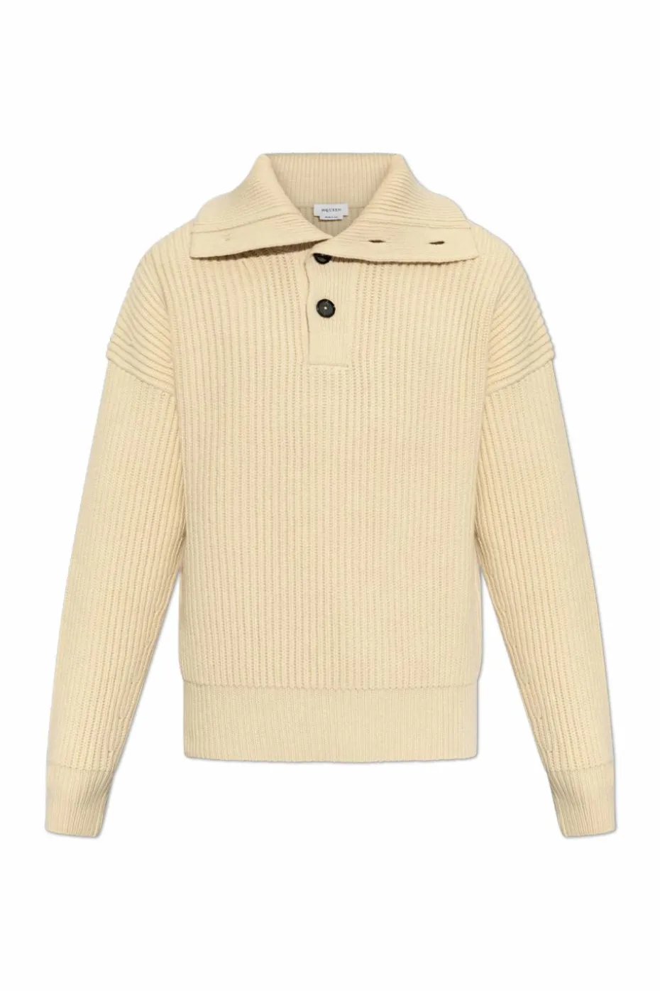 Alexander McQueen kremowy Wełniany sweter