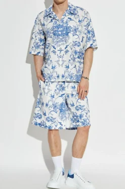 Alexander McQueen NIEBIESKI Szorty z nadrukiem