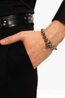 Alexander McQueen SREBRNY Bransoleta z motywem czaszki