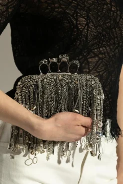 Alexander McQueen SREBRNY Kopertówka `Knuckle`