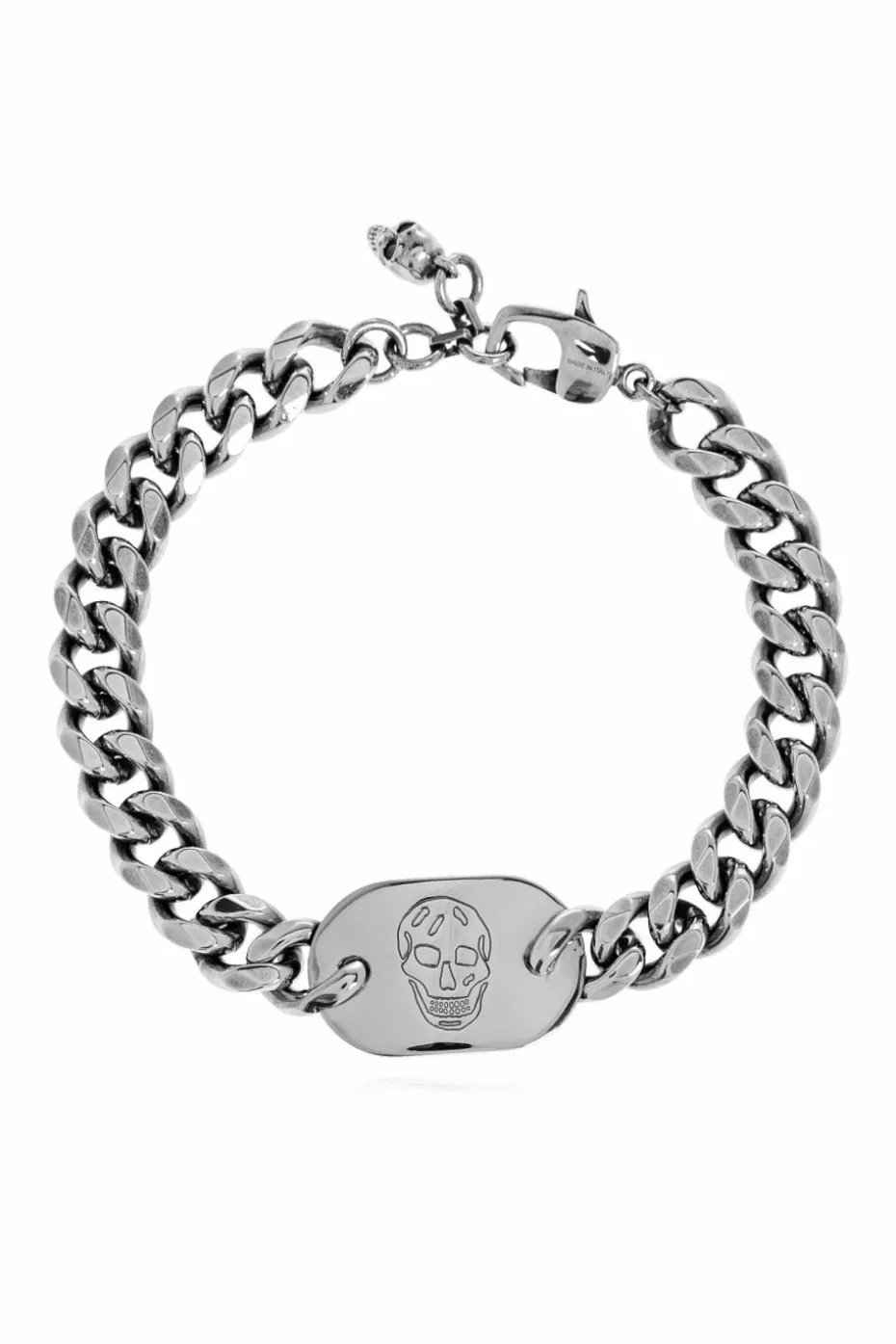 Alexander McQueen SREBRNY Bransoleta z wygrawerowanym logo