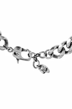 Alexander McQueen SREBRNY Bransoleta z wygrawerowanym logo