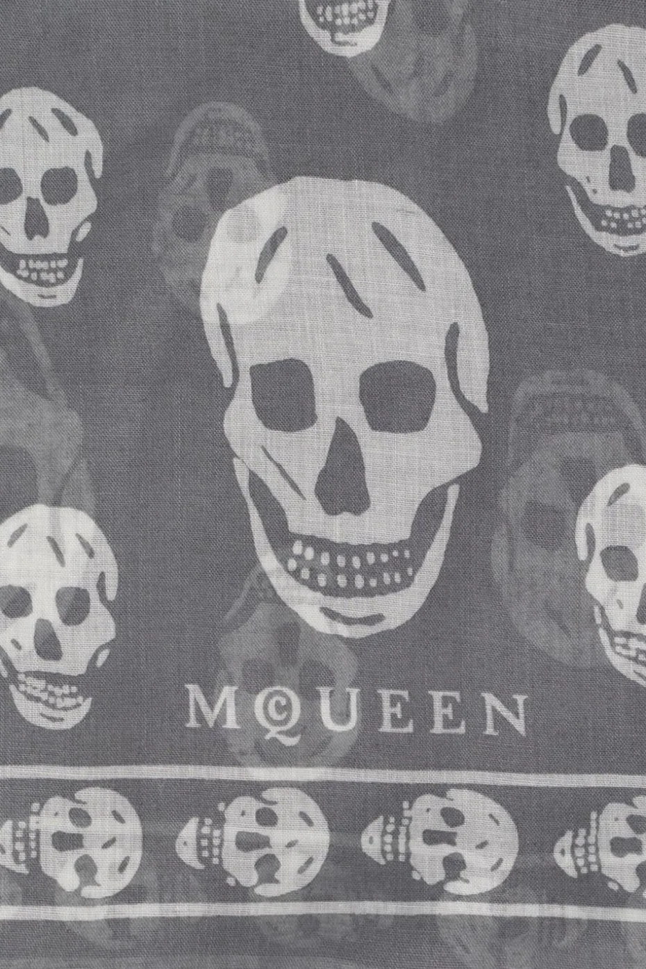 Alexander McQueen SZARY Szal z motywem czaszek