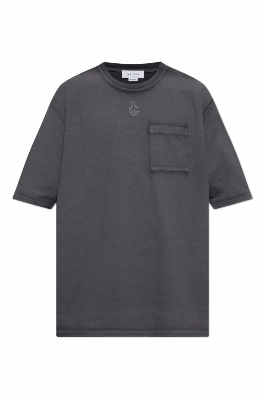 Alexander McQueen SZARY T-shirt z logo