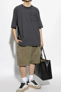 Alexander McQueen SZARY T-shirt z logo