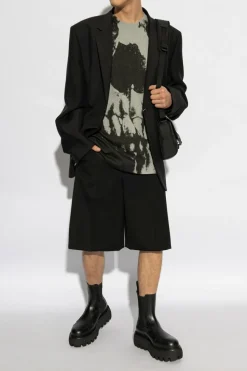 Alexander McQueen SZARY T-shirt z nadrukiem