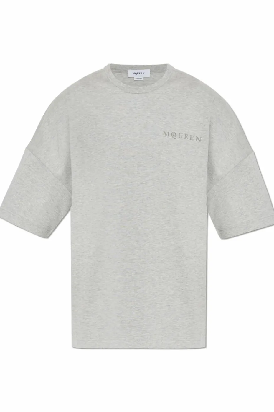 Alexander McQueen SZARY T-shirt z nadrukowanym logo