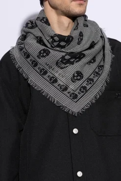 Alexander McQueen SZARY Wełniany szal