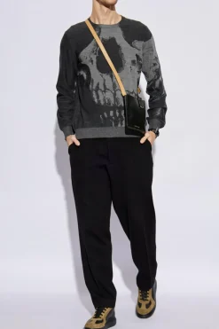Alexander McQueen SZARY Wełniany sweter