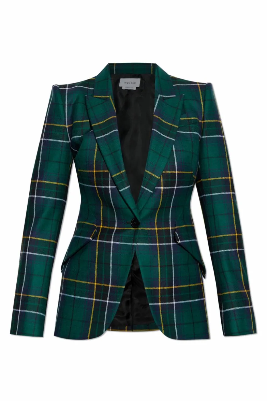 Alexander McQueen ZIELONY Marynarka w kratę