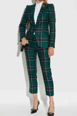 Alexander McQueen ZIELONY Marynarka w kratę