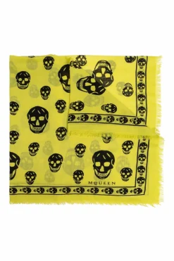 Alexander McQueen ZIELONY Wełniana chusta
